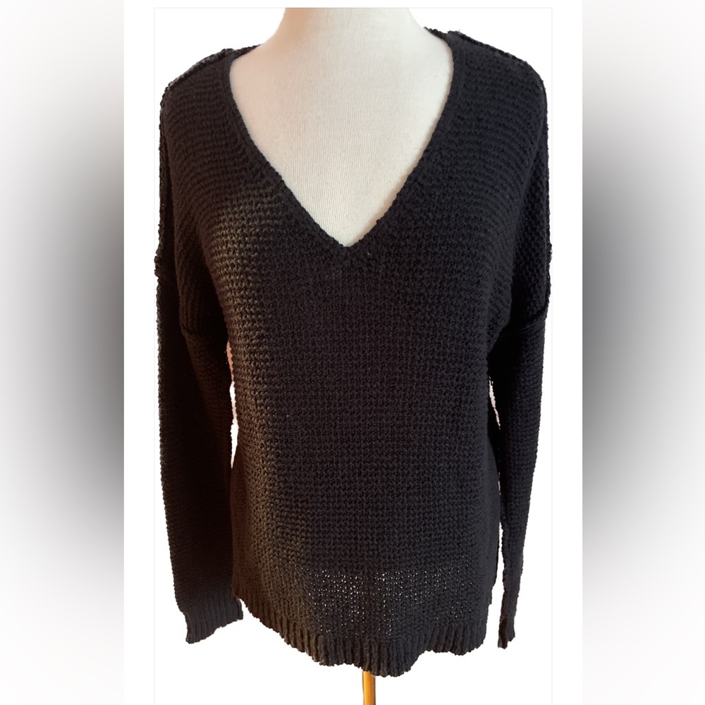 Together Black V-Neck Sweater